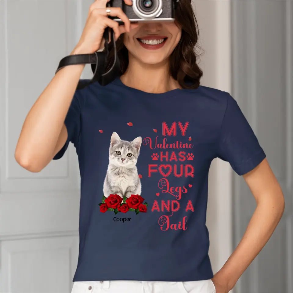 My Valentine Has Four Legs And A Tail - Personalized T-Shirt For Pet Lovers - OLESA