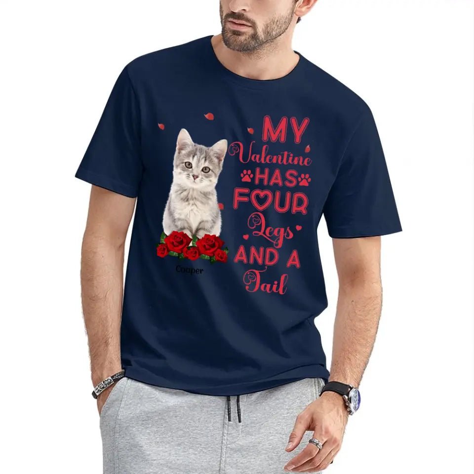 My Valentine Has Four Legs And A Tail - Personalized T-Shirt For Pet Lovers - OLESA