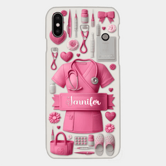 Nursing Is A Work Of Heart - Personalized Nurse Full Print Phone Case - OLESA