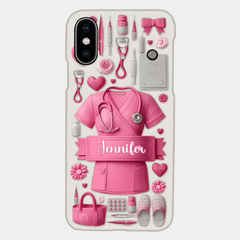 Nursing Is A Work Of Heart - Personalized Nurse Full Print Phone Case - OLESA