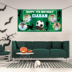 Personalized Birthday Photo Banner, Outdoor Football Lover Decoration - OLESA