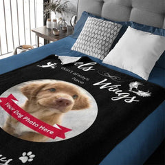 Personalized Blanket Gifts For Pet Owner Dog Cat Lovers - Angels don't always have Wings - OLESA