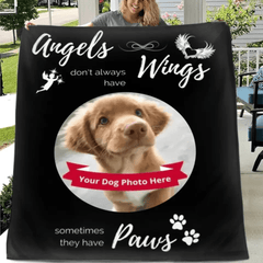 Personalized Blanket Gifts For Pet Owner Dog Cat Lovers - Angels don't always have Wings - OLESA