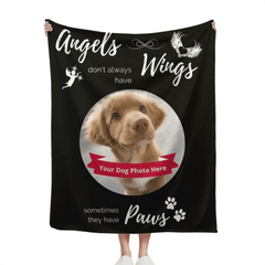 Personalized Blanket Gifts For Pet Owner Dog Cat Lovers - Angels don't always have Wings - OLESA