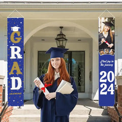 Personalized Custom 4 Photo Graduation Door Banner Party Decorations - OLESA