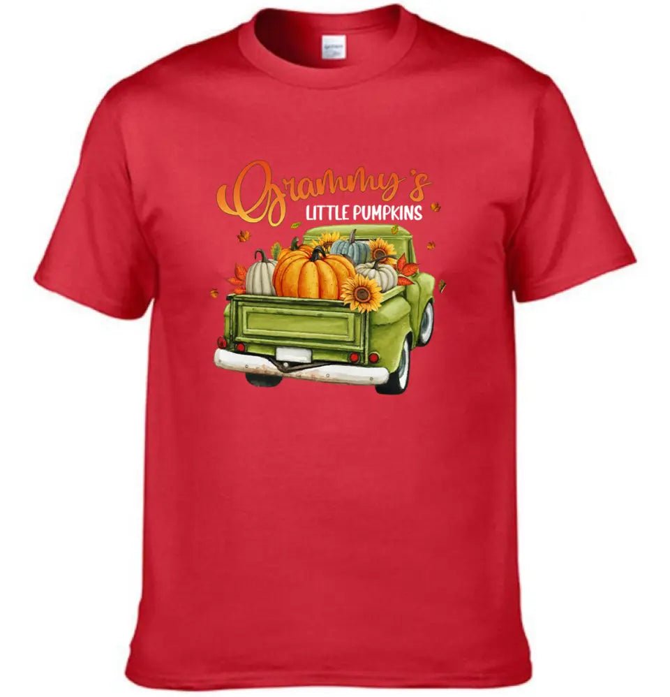 Personalized Custom Little Pumpkins Unisex T - Shirt - Gift For Grandma, Grandparents, Halloween Gift - OLESA