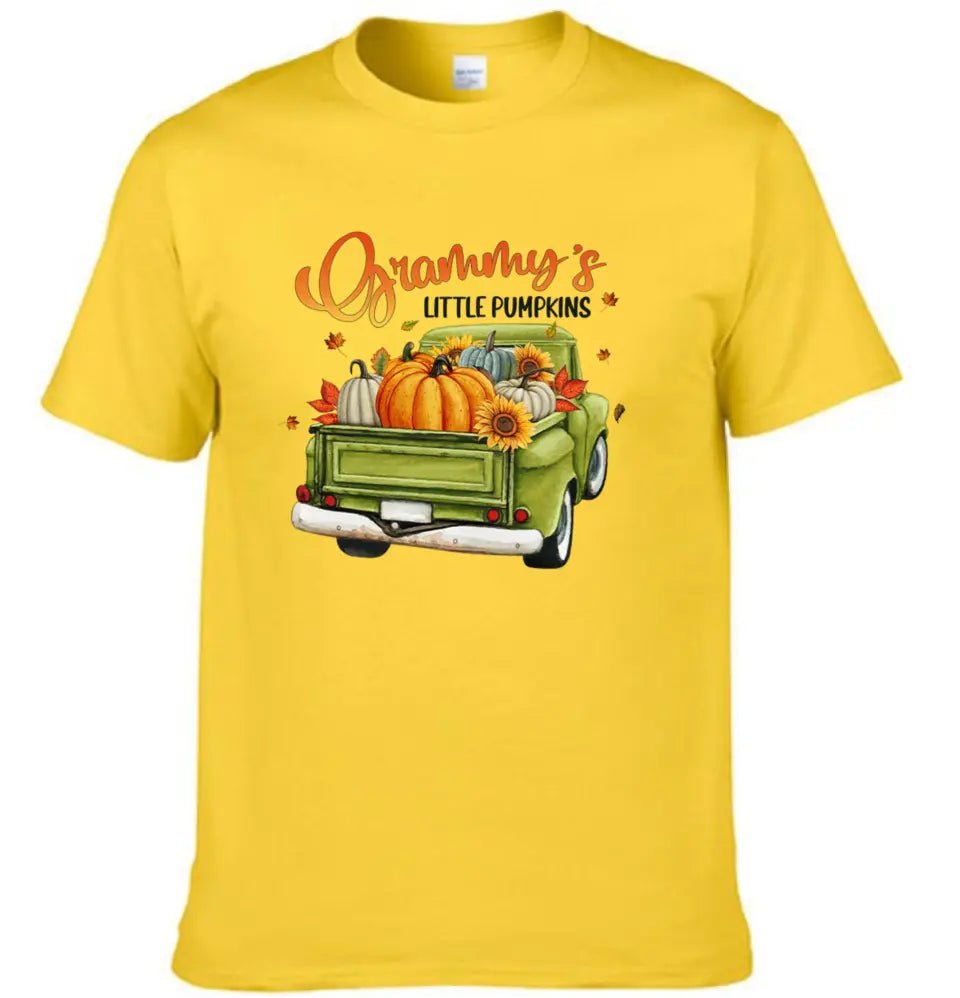 Personalized Custom Little Pumpkins Unisex T - Shirt - Gift For Grandma, Grandparents, Halloween Gift - OLESA