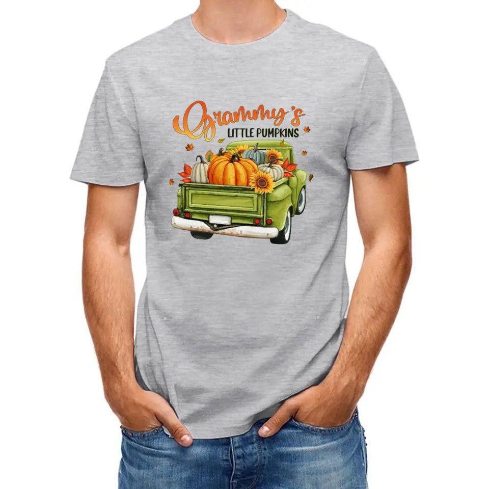 Personalized Custom Little Pumpkins Unisex T - Shirt - Gift For Grandma, Grandparents, Halloween Gift - OLESA