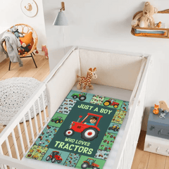 Personalized Custom Photo Blanket - Just A kid Who Loves Tractors - OLESA