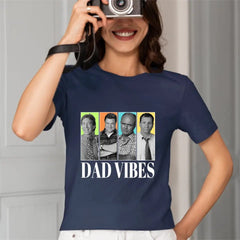 Personalized Dad Vibes Shirt-Customized Four Photos - OLESA