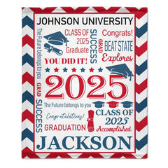 Personalized Envelope Pattern Graduation Blanket - Graduation Gift Class of 2025 - OLESA