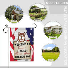 Personalized Garden Flag - Welcome To The Dog House, Decoration For Dog Lovers - OLESA