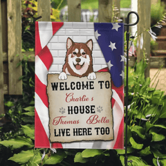 Personalized Garden Flag - Welcome To The Dog House, Decoration For Dog Lovers - OLESA