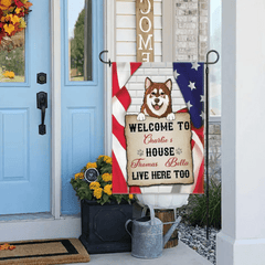 Personalized Garden Flag - Welcome To The Dog House, Decoration For Dog Lovers - OLESA