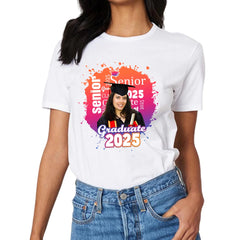 Personalized Graduate Photo T-Shirt - Multi Color Background - OLESA