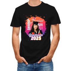 Personalized Graduate Photo T-Shirt - Multi Color Background - OLESA