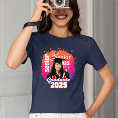 Personalized Graduate Photo T-Shirt - Multi Color Background - OLESA