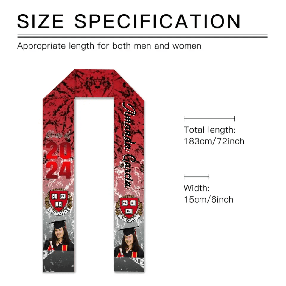 Personalized Graduation Stoles/Sash with 2 Images for Class of 2024 - OLESA