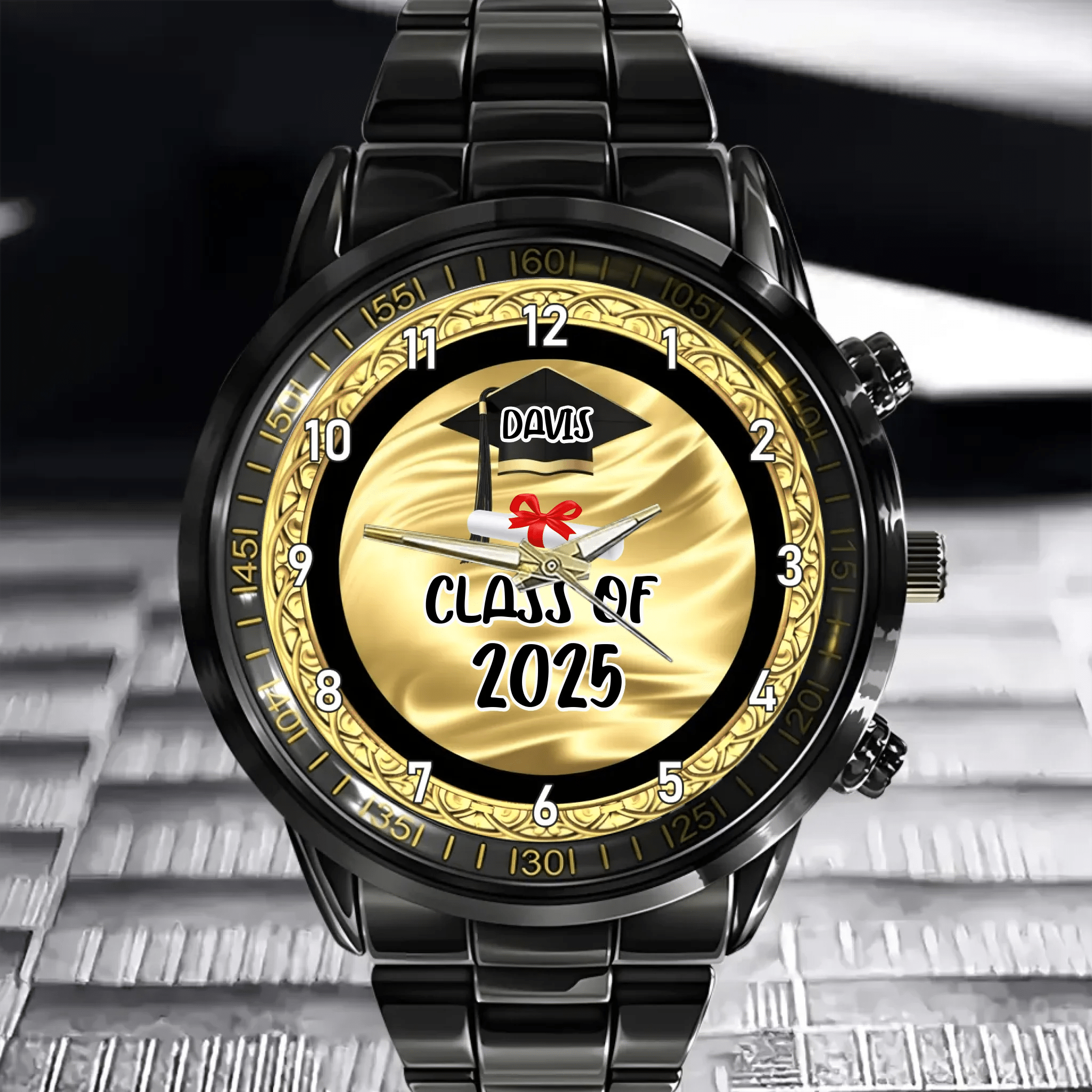 Personalized Graduation Watch 2025 – Custom Engraved Name & Year, Unique Class of 2025 Gift for Him & Her, Perfect Graduation Keepsake - OLESA