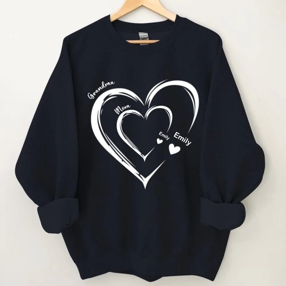 Personalized Heart In Heart grandma Sweatshirt - OLESA