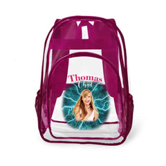 Personalized Name Customization Multi - Photo Custom Clear Backpack - School Season Gifts - OLESA
