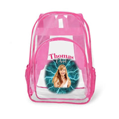 Personalized Name Customization Multi - Photo Custom Clear Backpack - School Season Gifts - OLESA