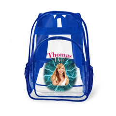 Personalized Name Customization Multi - Photo Custom Clear Backpack - School Season Gifts - OLESA