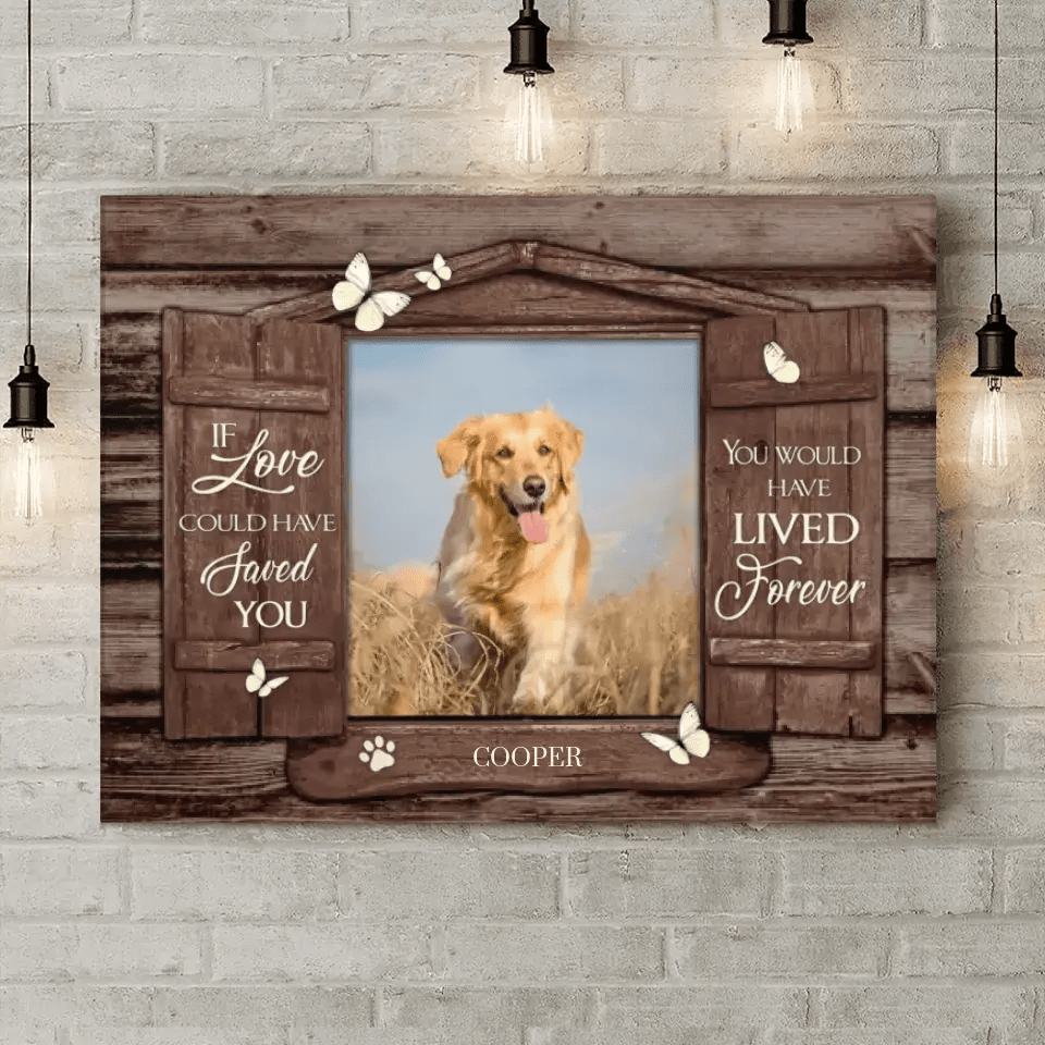 Personalized Pet Photo Memorial Gifts - Gifts To Remember A Pet Wooden Window Shutters Wall Art - OLESA