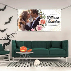 Personalized Photo Name Date Banner Gifts Fo Wedding Party Signs Indoor Outdoor Decorations - OLESA