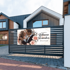 Personalized Photo Name Date Banner Gifts Fo Wedding Party Signs Indoor Outdoor Decorations - OLESA