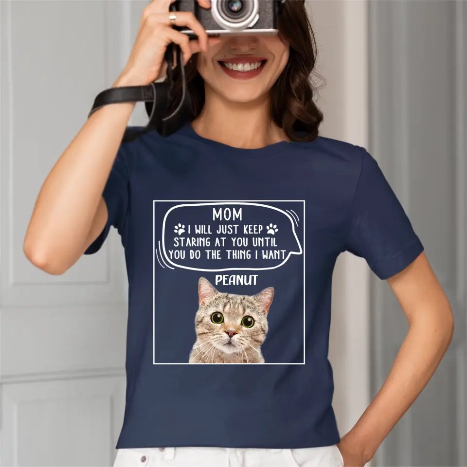 Personalized Photo T Shirt-Dog Cat Keep Staring At You - OLESA