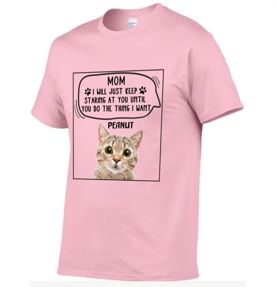 Personalized Photo T Shirt-Dog Cat Keep Staring At You - OLESA