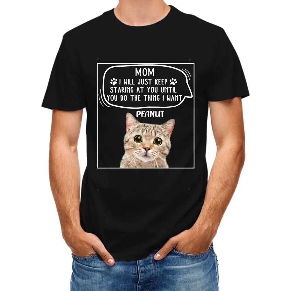 Personalized Photo T Shirt-Dog Cat Keep Staring At You - OLESA