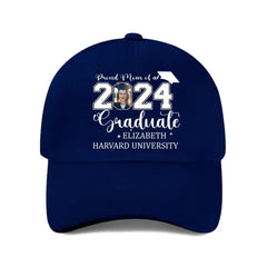 Personalized Proud Mom Dad Of A 2024 Graduate Baseball Cap - Custom Photo - OLESA