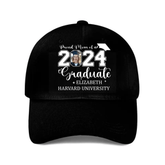 Personalized Proud Mom Dad Of A 2024 Graduate Baseball Cap - Custom Photo - OLESA