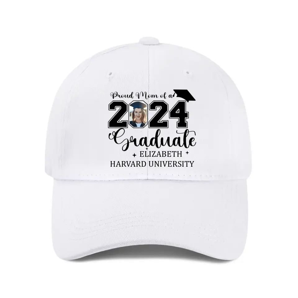 Personalized Proud Mom Dad Of A 2024 Graduate Baseball Cap - Custom Photo - OLESA