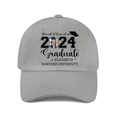 Personalized Proud Mom Dad Of A 2024 Graduate Baseball Cap - Custom Photo - OLESA