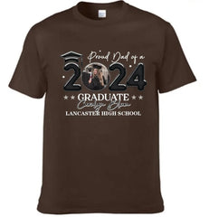 Personalized T-shirt - Graduation Keepsake Gift - Balloon Style Proud Mom Dad Of A 2024 Graduate Photo - OLESA