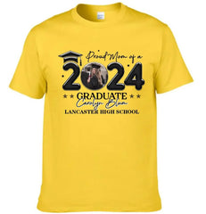 Personalized T-shirt - Graduation Keepsake Gift - Balloon Style Proud Mom Dad Of A 2024 Graduate Photo - OLESA