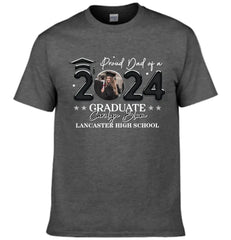 Personalized T-shirt - Graduation Keepsake Gift - Balloon Style Proud Mom Dad Of A 2024 Graduate Photo - OLESA