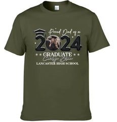 Personalized T-shirt - Graduation Keepsake Gift - Balloon Style Proud Mom Dad Of A 2024 Graduate Photo - OLESA