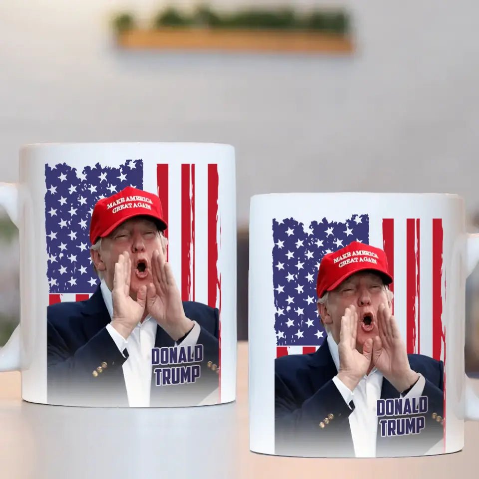 Personalized Trump Mug With America Flag - OLESA