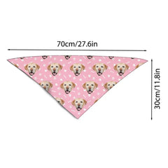 Personalized with Photo Summer, Bandanas for Dogs Cats, Custom Puppy Pet Triangle Bibs Kerchief - OLESA