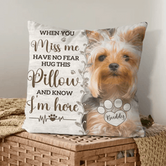 Pet Memorial Customized Pillow - Personalized Pet Photo and Name Memory Cuddle Reversible Pillow - A Gift For Pet lovers,Pet Owners - OLESA