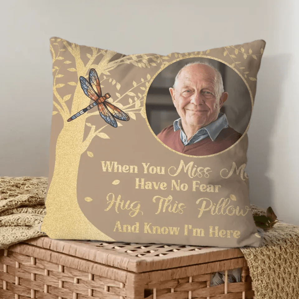 Photo Customized Memorial Pillow - Personalized photo And Bird Print Soft Pillow - A Gift For Friend,Family - OLESA