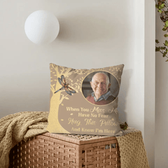 Photo Customized Memorial Pillow - Personalized photo And Bird Print Soft Pillow - A Gift For Friend,Family - OLESA