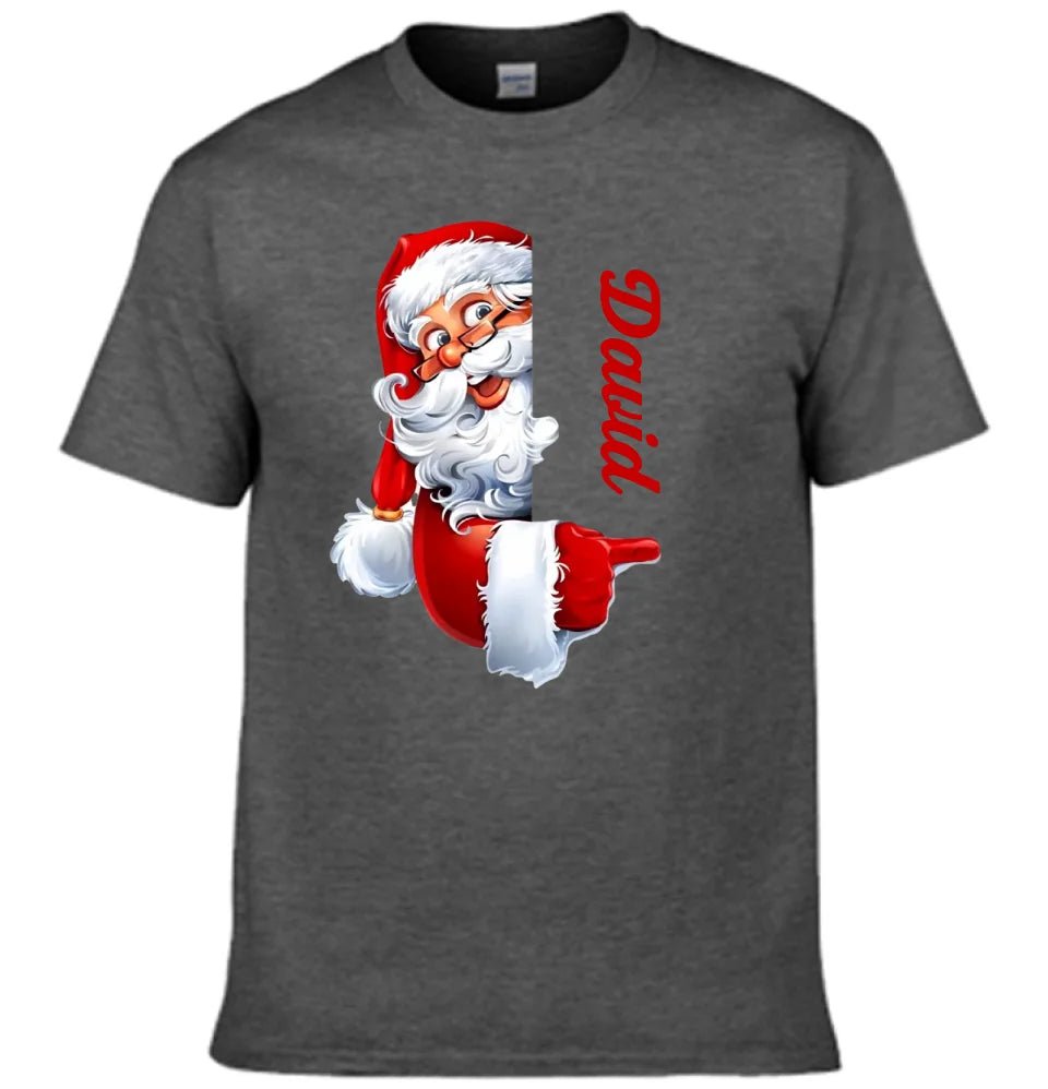 Santa Claus Pattern Customized Clothing - Couple's T-shirts With Personalized Names, Group Apparel, Family Apparel - A Gift For Friend,Family,Other Half - OLESA