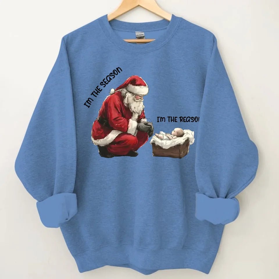 Santa & Little Baby Patterns Custom Clothing - Personalized Name Christmas Sweatshirt - Christmas Gift For Friend,Family - OLESA