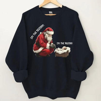 Santa & Little Baby Patterns Custom Clothing - Personalized Name Christmas Sweatshirt - Christmas Gift For Friend,Family - OLESA