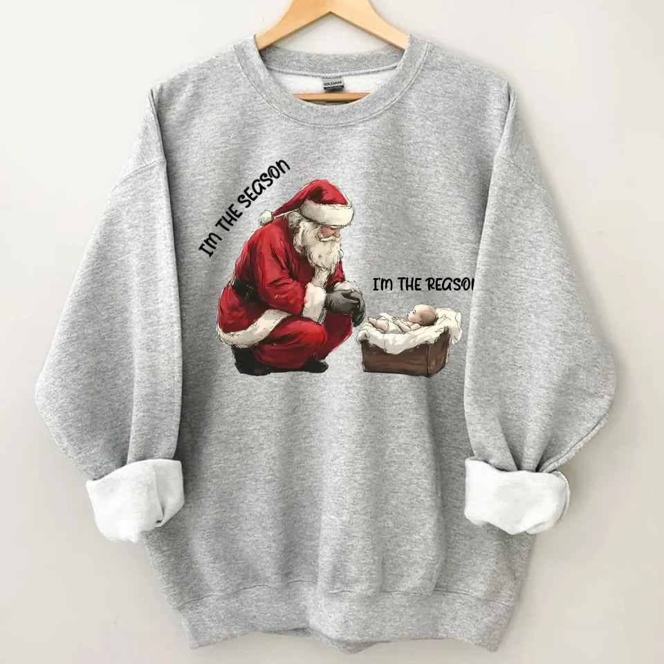 Santa & Little Baby Patterns Custom Clothing - Personalized Name Christmas Sweatshirt - Christmas Gift For Friend,Family - OLESA